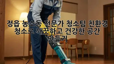 정읍 농소동 전문가 청소팀: 친환경 청소로 깨끗하고 건강한 공간 만들기